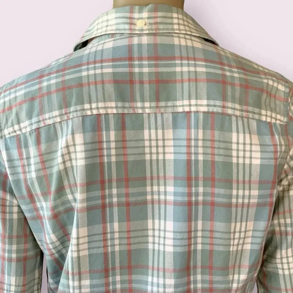 J. Crew Perfect Shirt Western Plaid Button Up Long Sleeves Size S Green Cotton - Picture 10 of 15